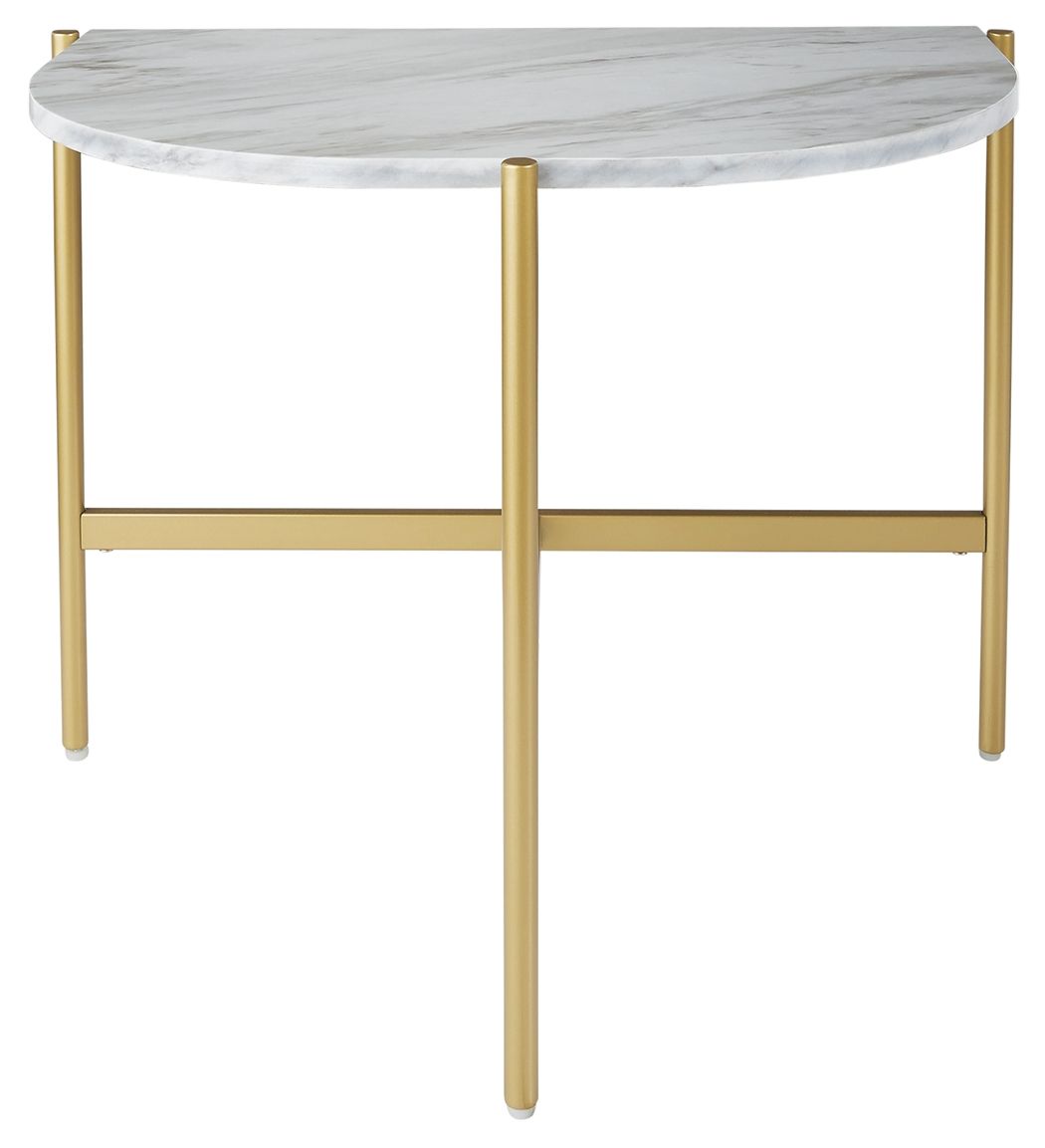 Wynora - White / Gold - Chair Side End Table