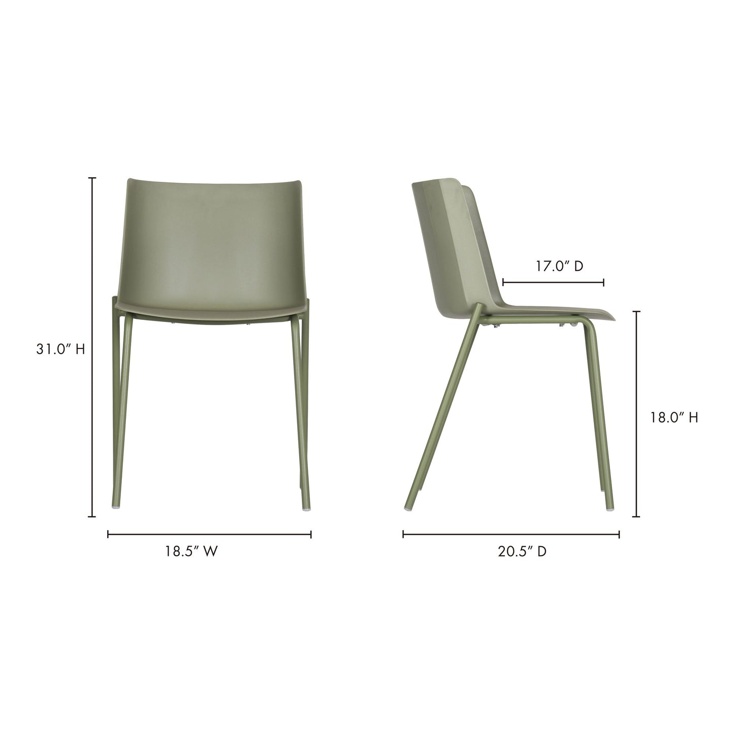 Silla - Outdoor Dining Chair (Set of 2) - Sage Green