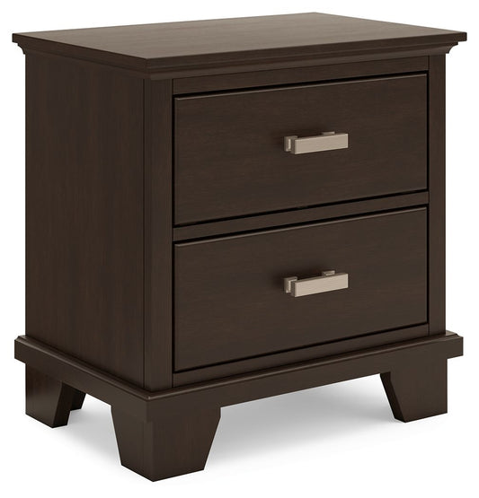 Covetown - Two Drawer Night Stand - Dark Brown