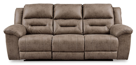 Stoneland - Reclining Sofa - Faux Leather - Fossil