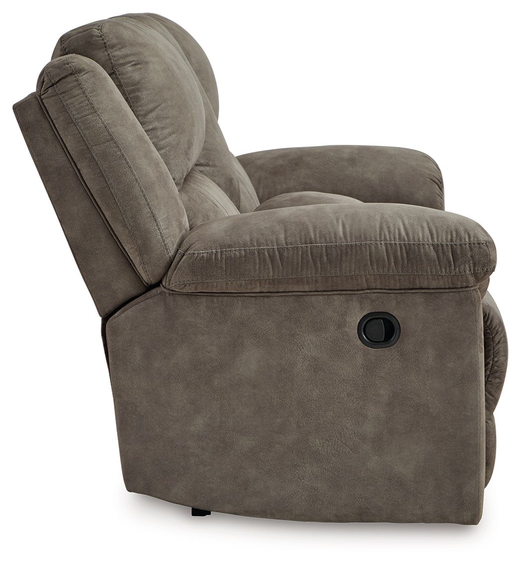 Laresview - Fossil - Dbl Reclining Loveseat With Console - Faux Leather