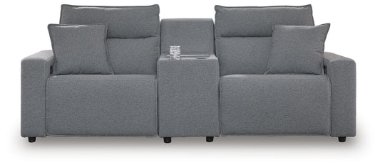 Modmax II - 3-Piece Power Reclining Sectional With Console - Salt And Pepper - Next-Gen Nuvella