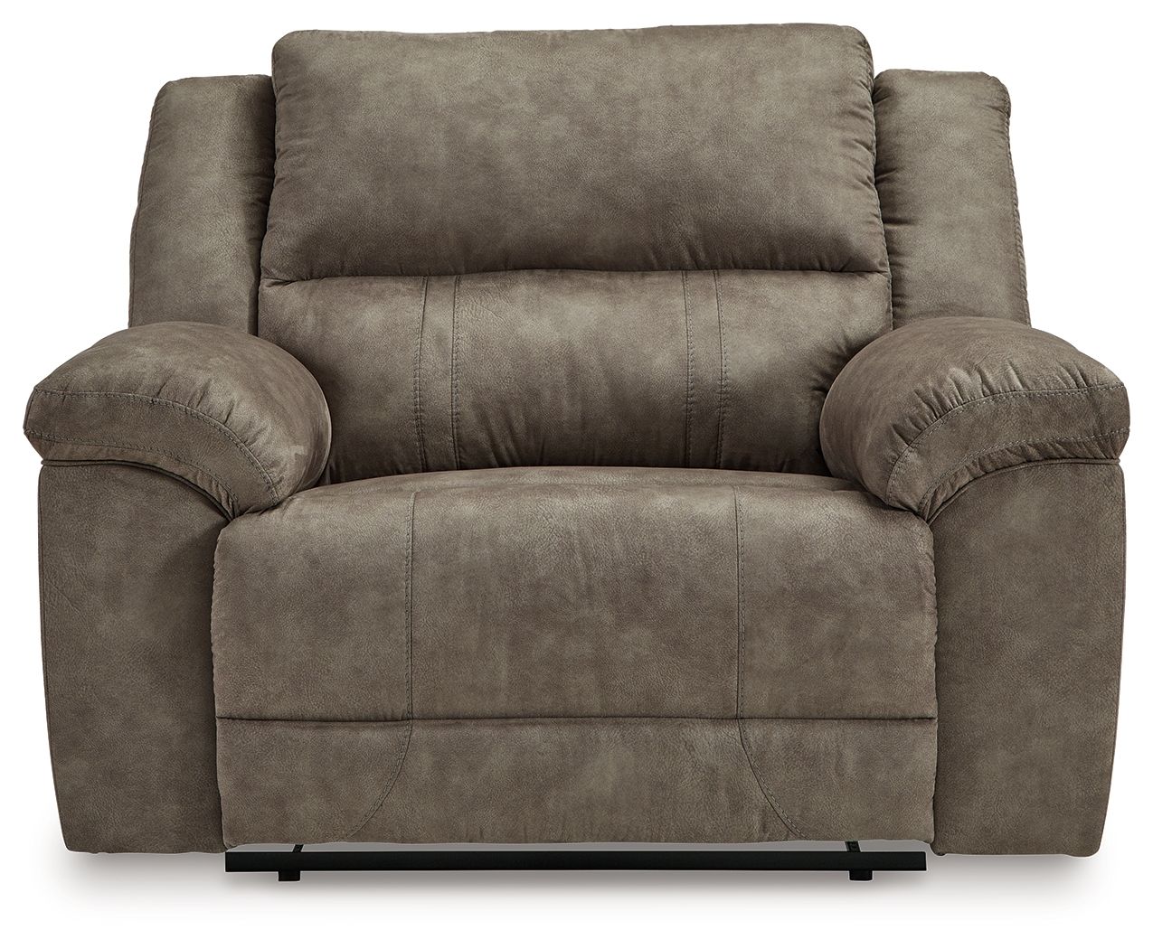 Laresview - Fossil - Zero Wall Wide Seat Recliner - Faux Leather