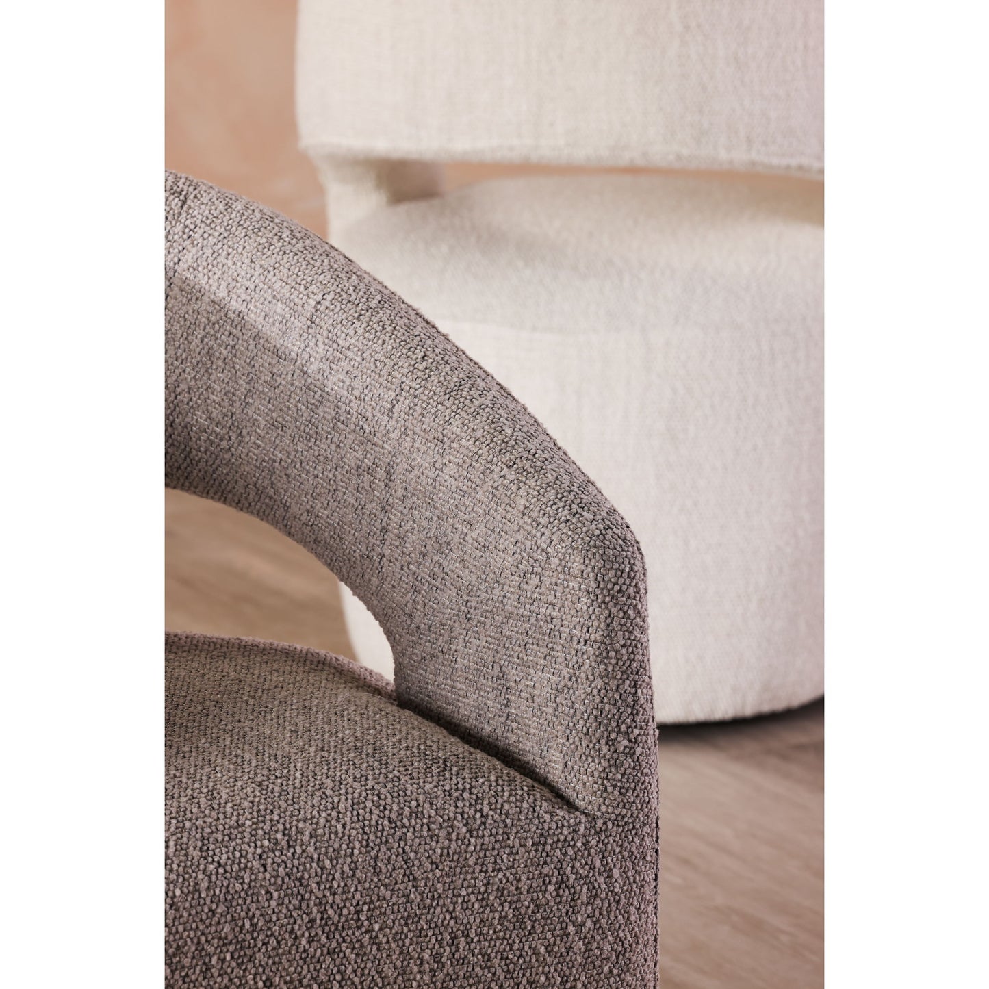 Barrow - Rolling Dining Room Chair - White Mist