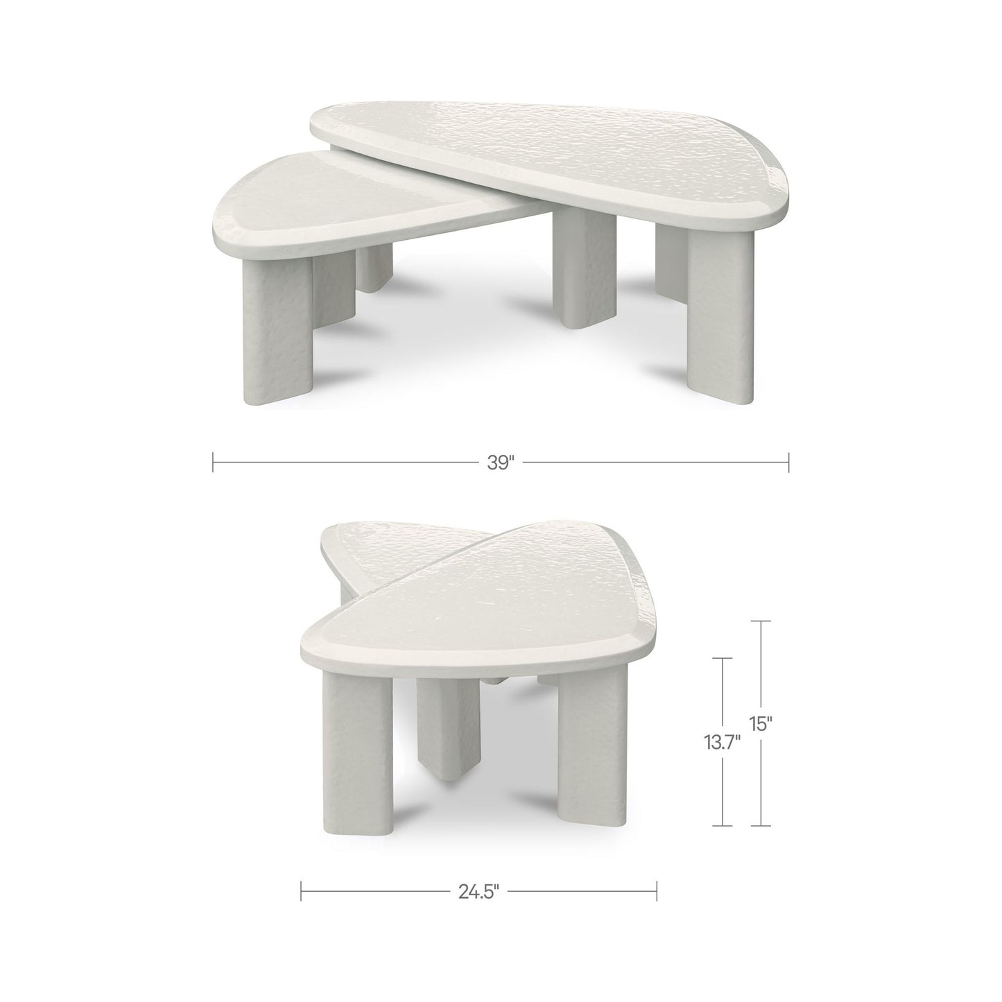 Sophie - Outdoor Nesting Table Set - Cream Lacquer / Beige