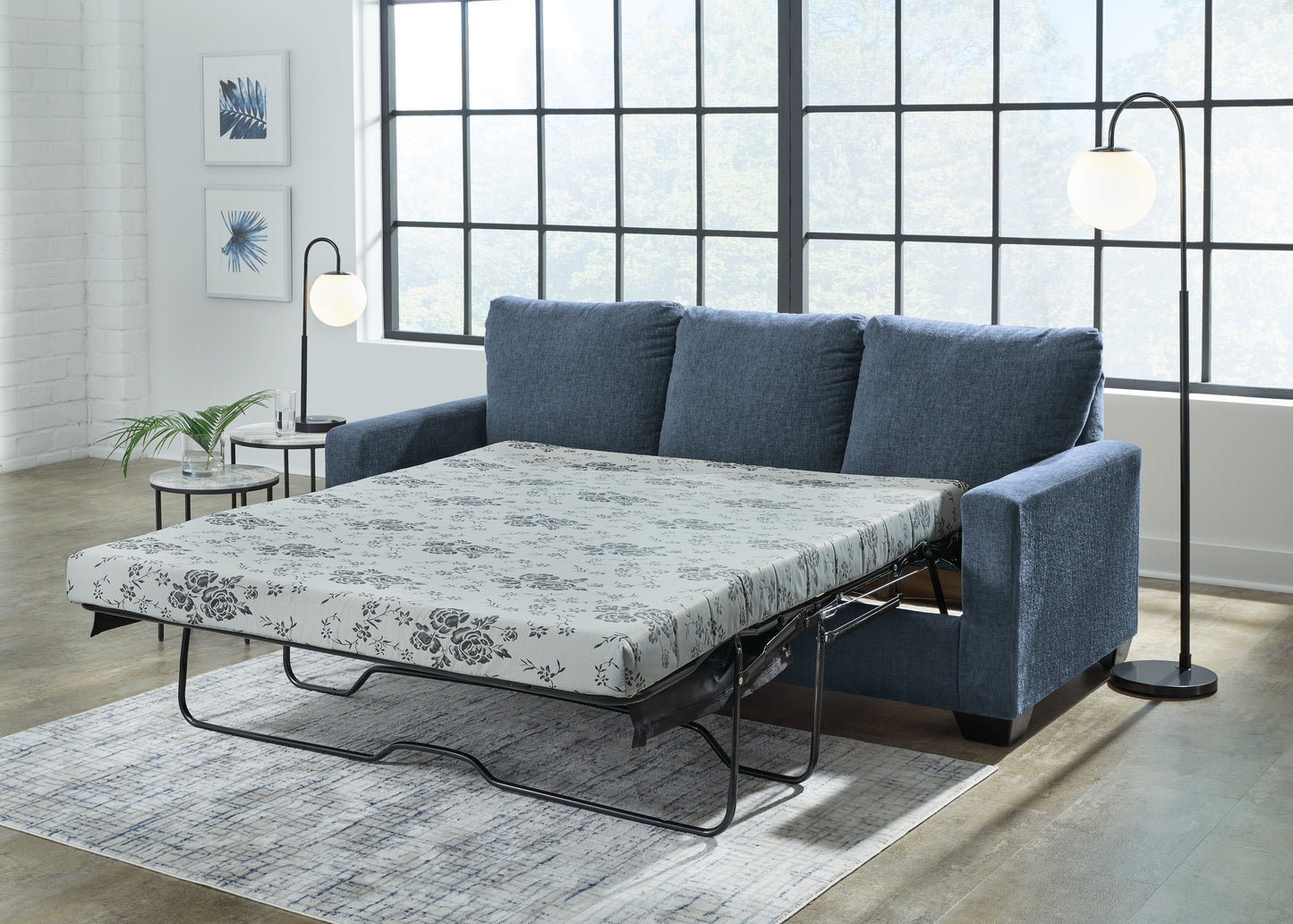 Rannis - Navy - Queen Sofa Sleeper - Fabric