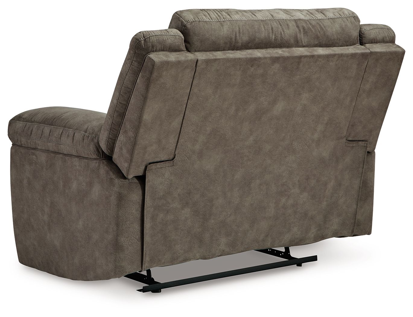 Laresview - Fossil - Zero Wall Wide Seat Recliner - Faux Leather