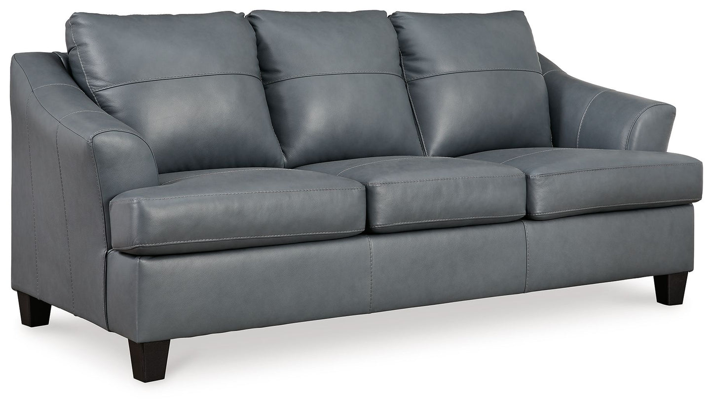 Genoa - Steel - Queen Sofa Sleeper - Leather Match