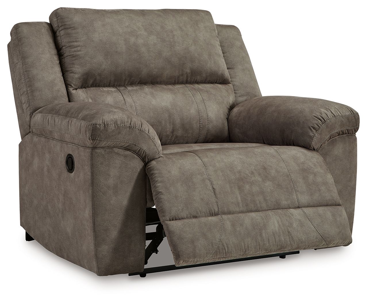 Laresview - Fossil - Zero Wall Wide Seat Recliner - Faux Leather