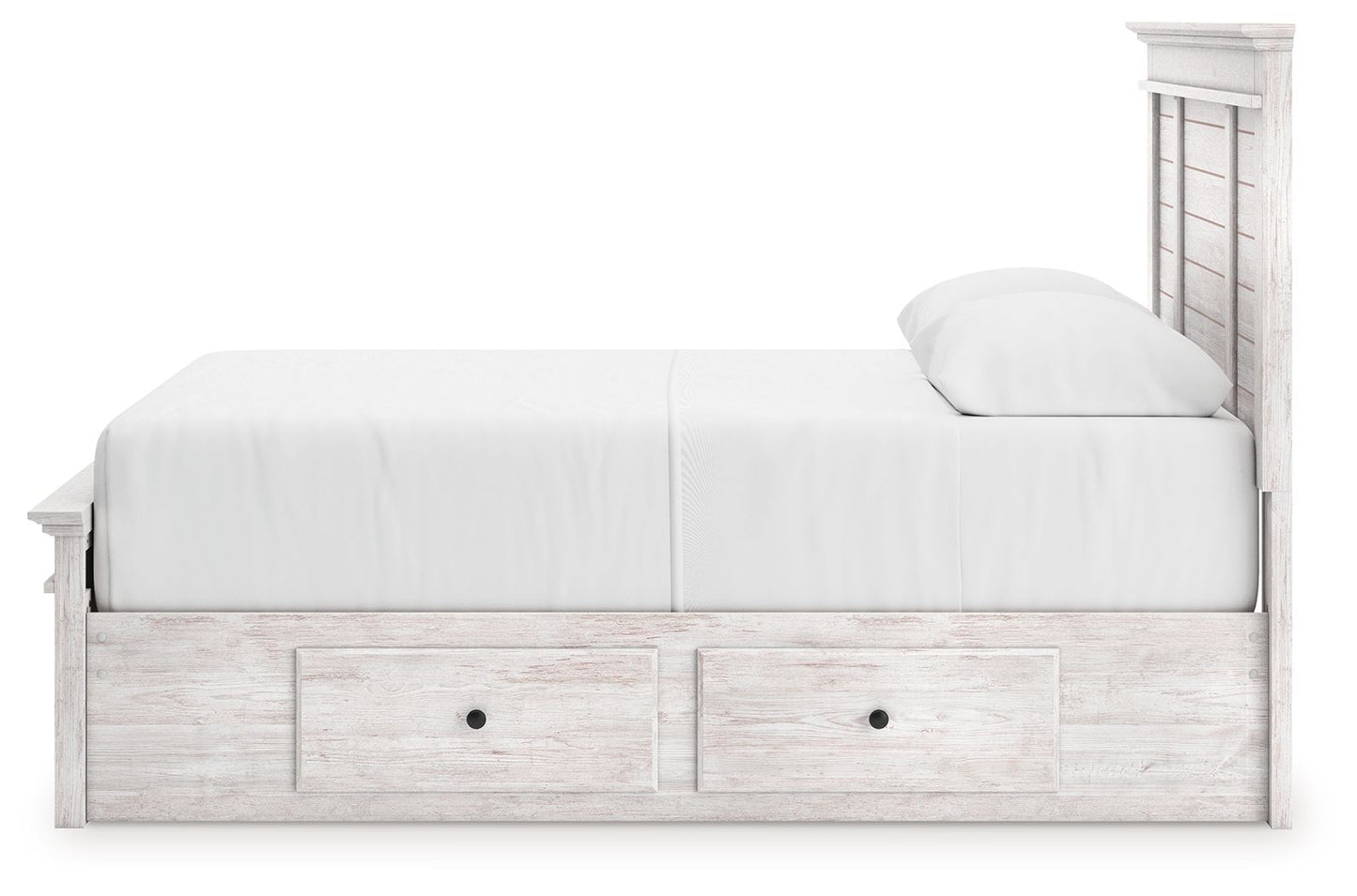 Makidern - Panel Storage Bed With 2 Under Bed Storage Units