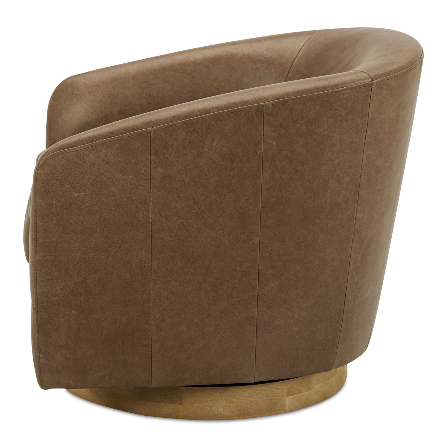 Oscy - Leather Swivel Chair - Brown