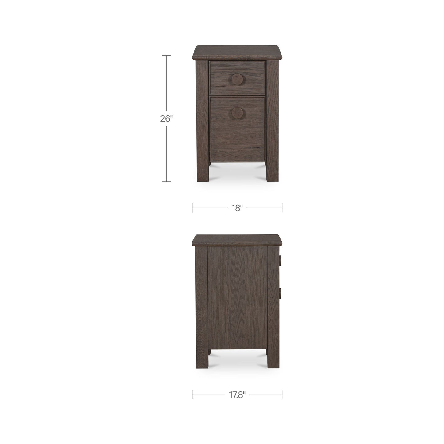 Loren - Small Nightstand - Dark Brown