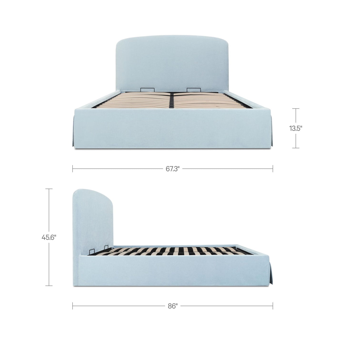Joan - Queen Storage Bed - Light Blue