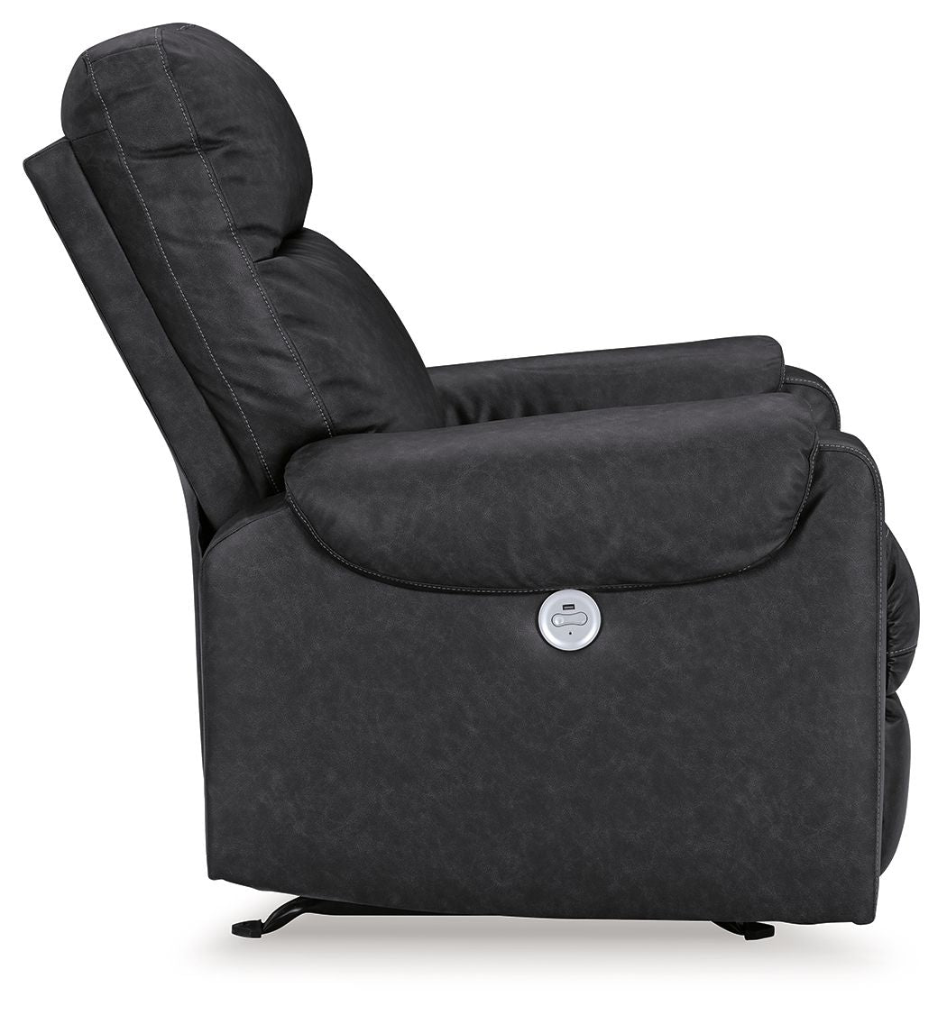 Axtellton - Carbon - Power Rocker Recliner - Faux Leather