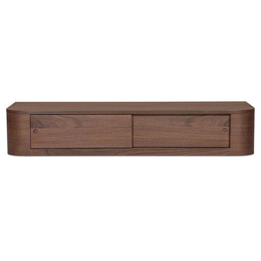 Round - Off Floating Console Table - Walnut / Brown