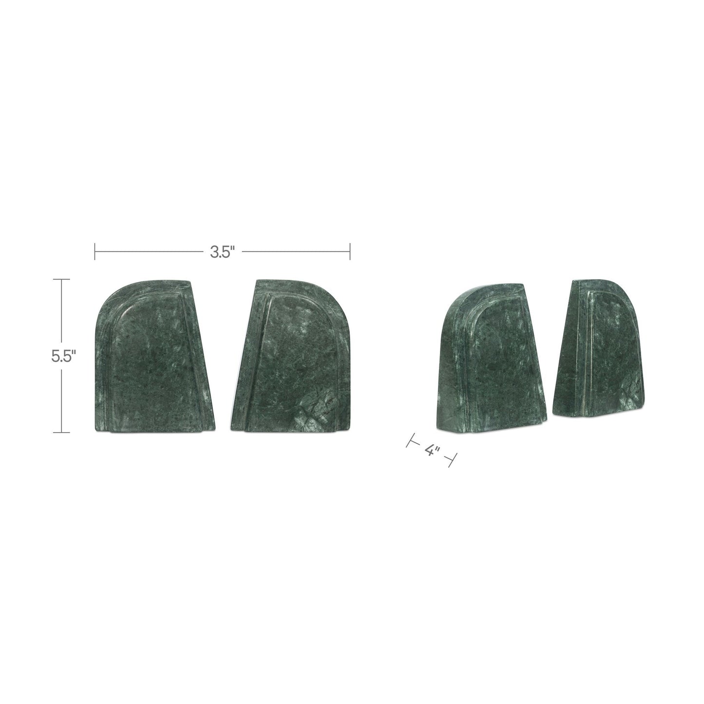 Zane - Marble Bookends (Set of 2) - Green