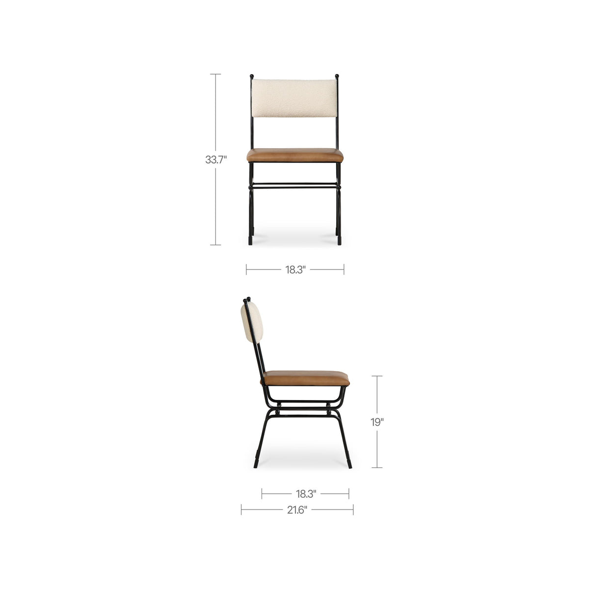 Posta - Dining Chair - Brown / Beige