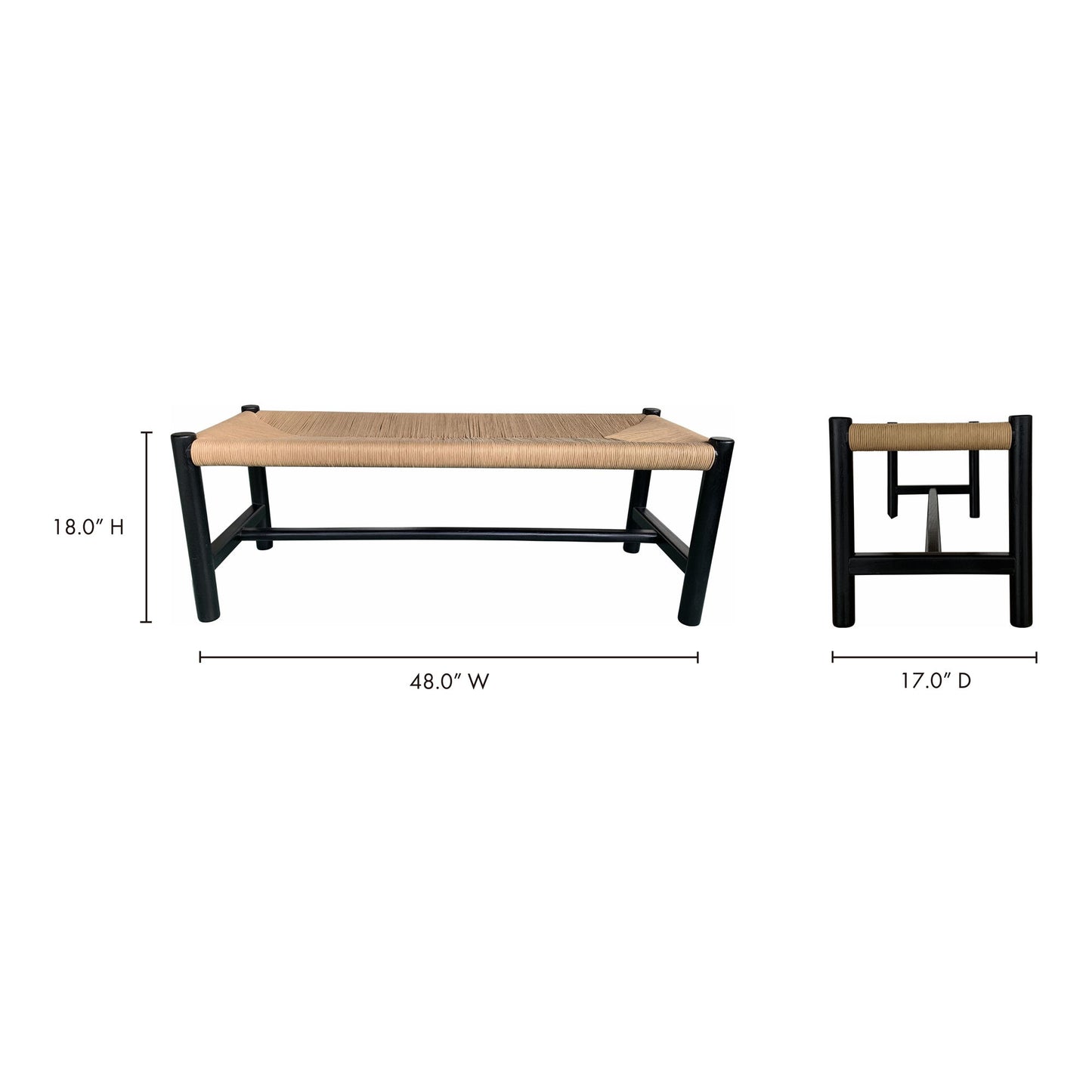 Hawthorn - Small Bench - Black