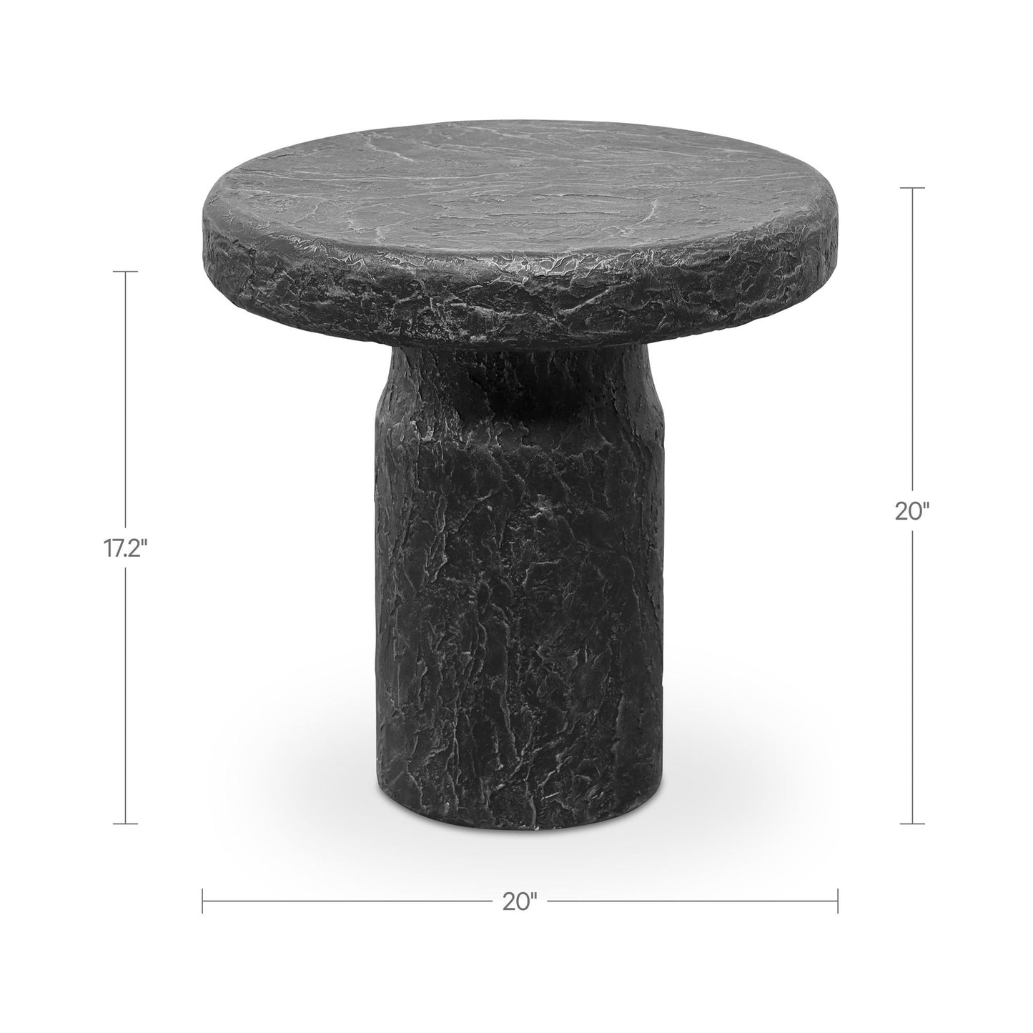 Nia - Outdoor Side Table - Charcoal / Gray