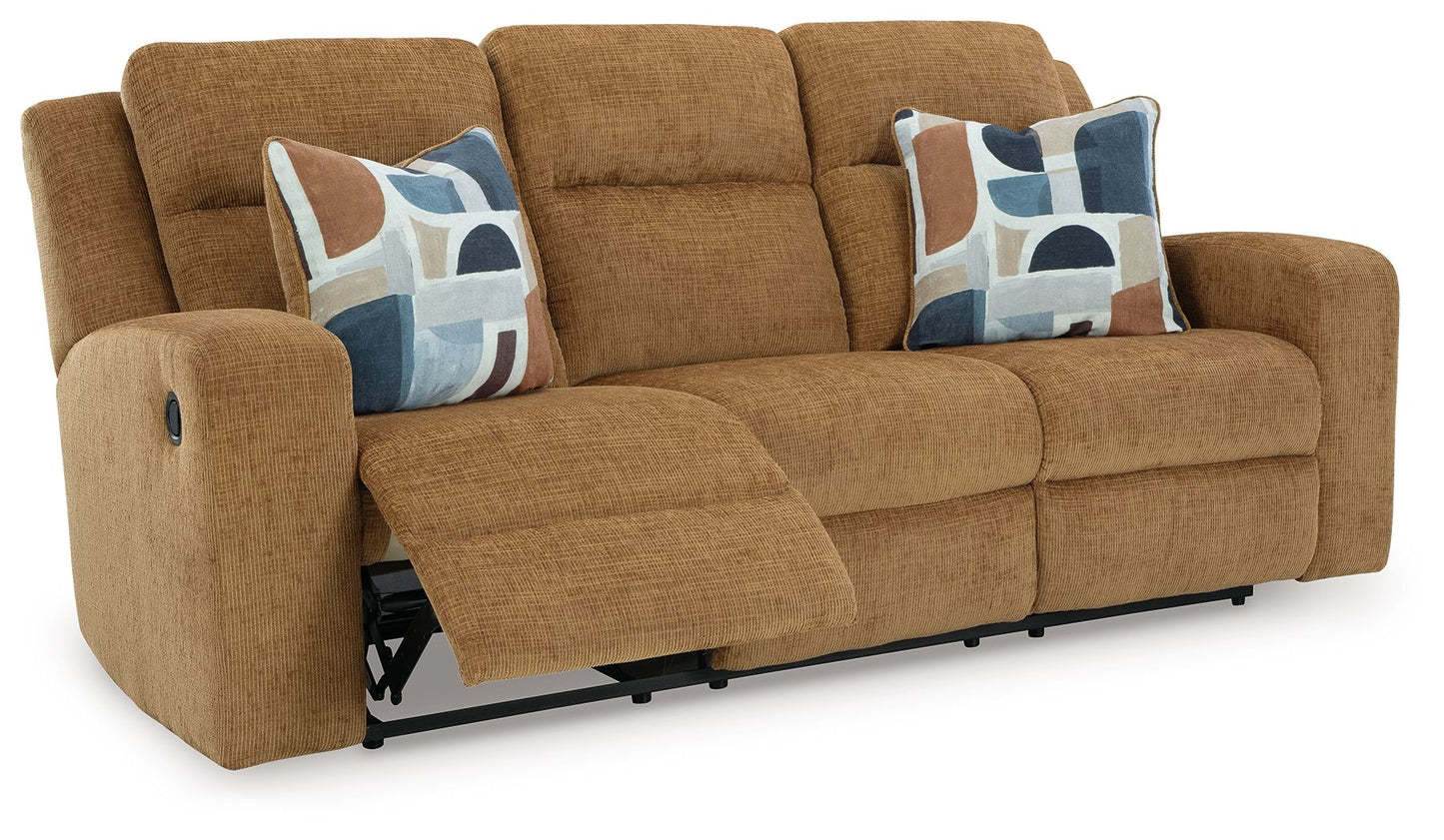 Kanlow - Honey - Reclining Sofa - Fabric