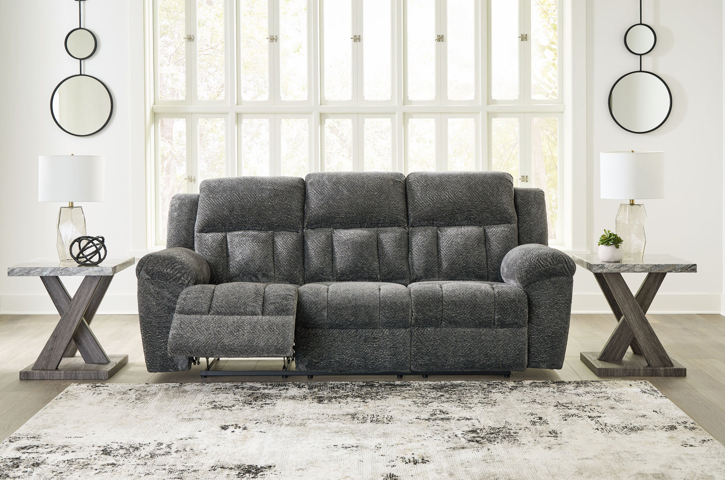 Frohn - Graphite - Reclining Sofa - Fabric