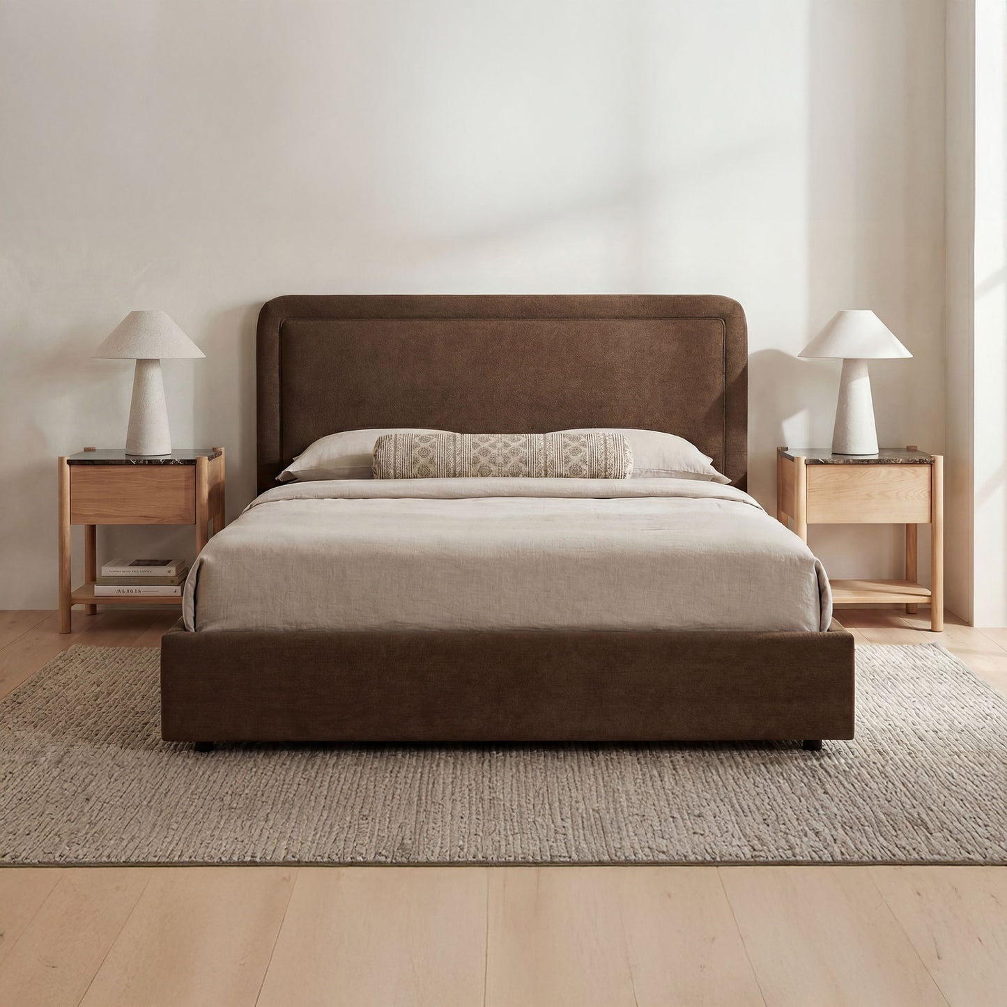 Simon - King Storage Bed - Brown