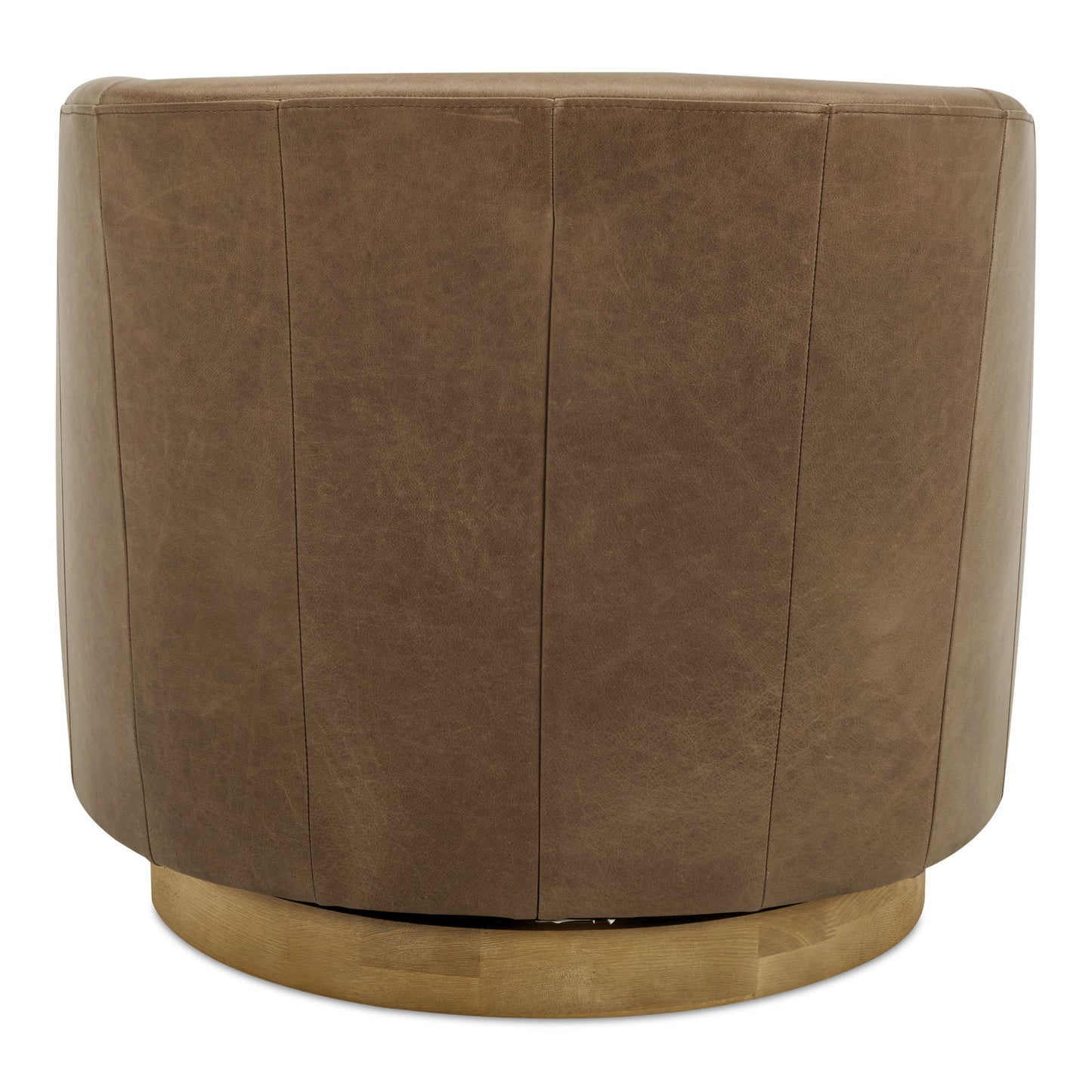 Oscy - Leather Swivel Chair - Brown