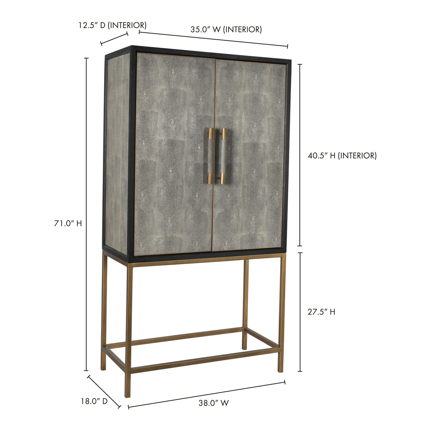 Mako - Bar Cabinet - Gray