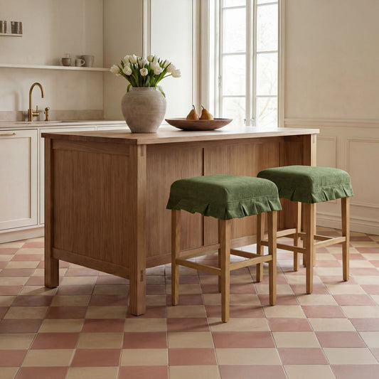 Anna - Counter Stool - Green / Light Brown