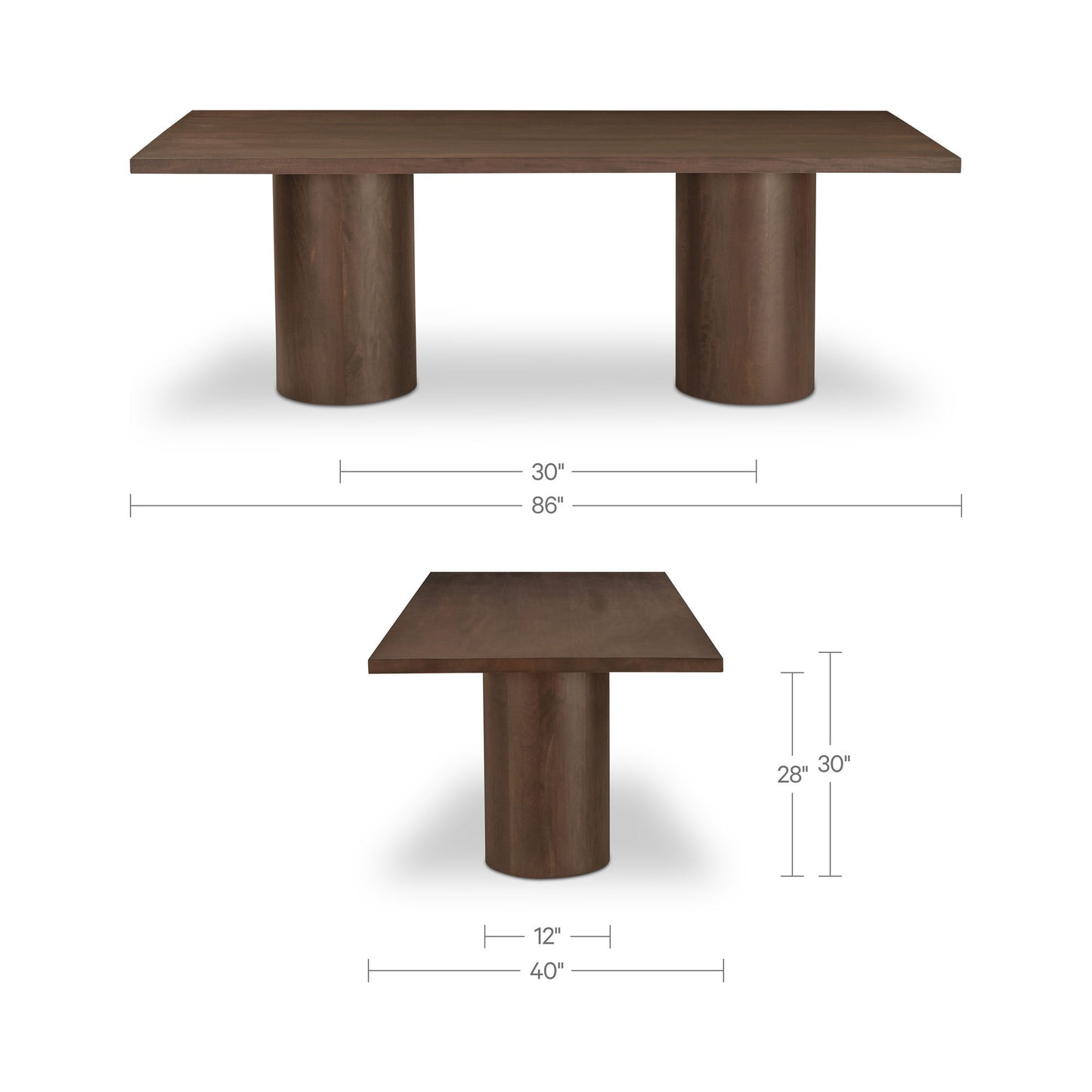 Hadley - Dining Table Large - Warm Brown