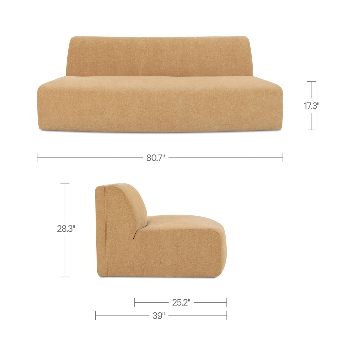 Naomi - Convex Sofa - Golden Yellow