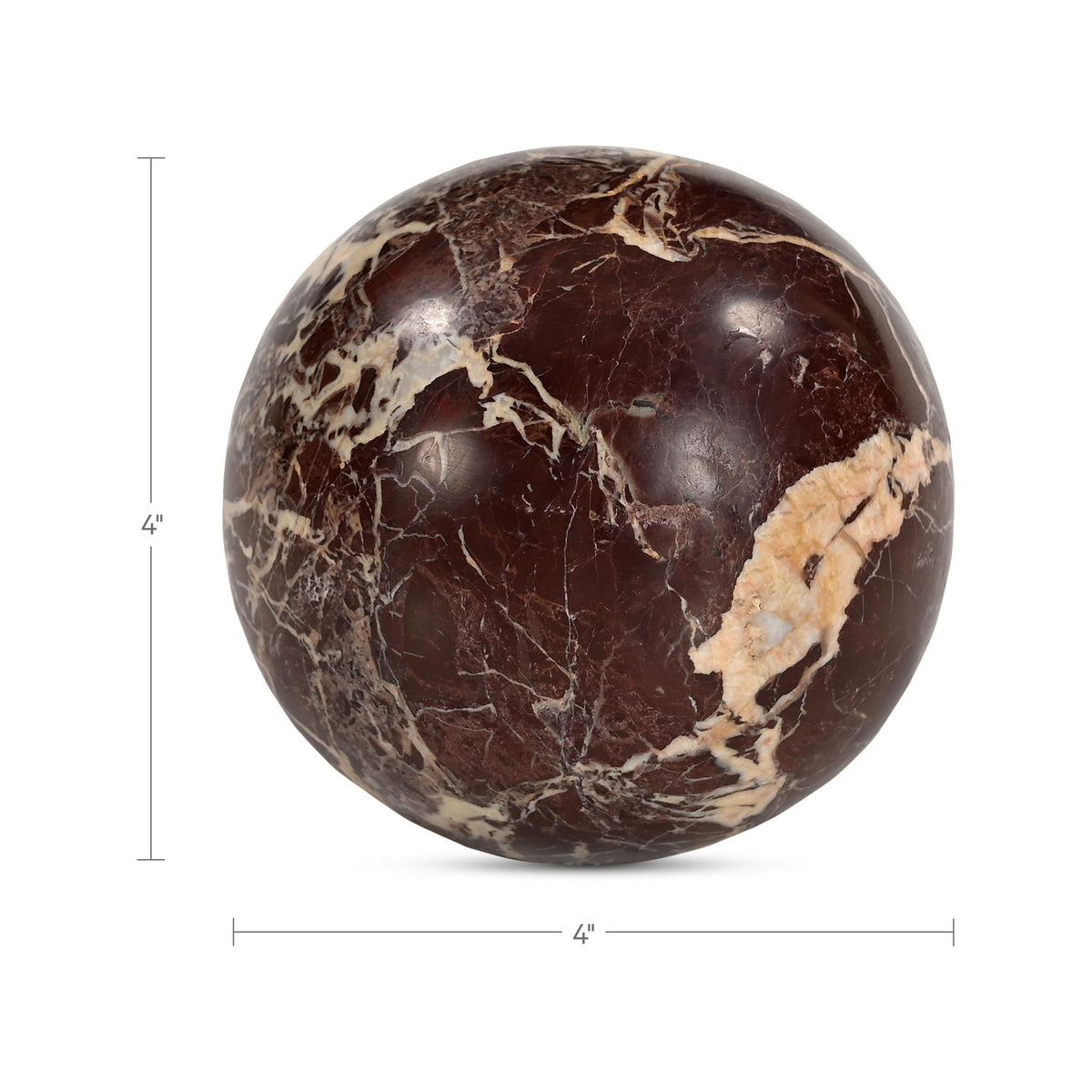 Odessa - Sphere Tabletop Accent - Red / Levanto Marble
