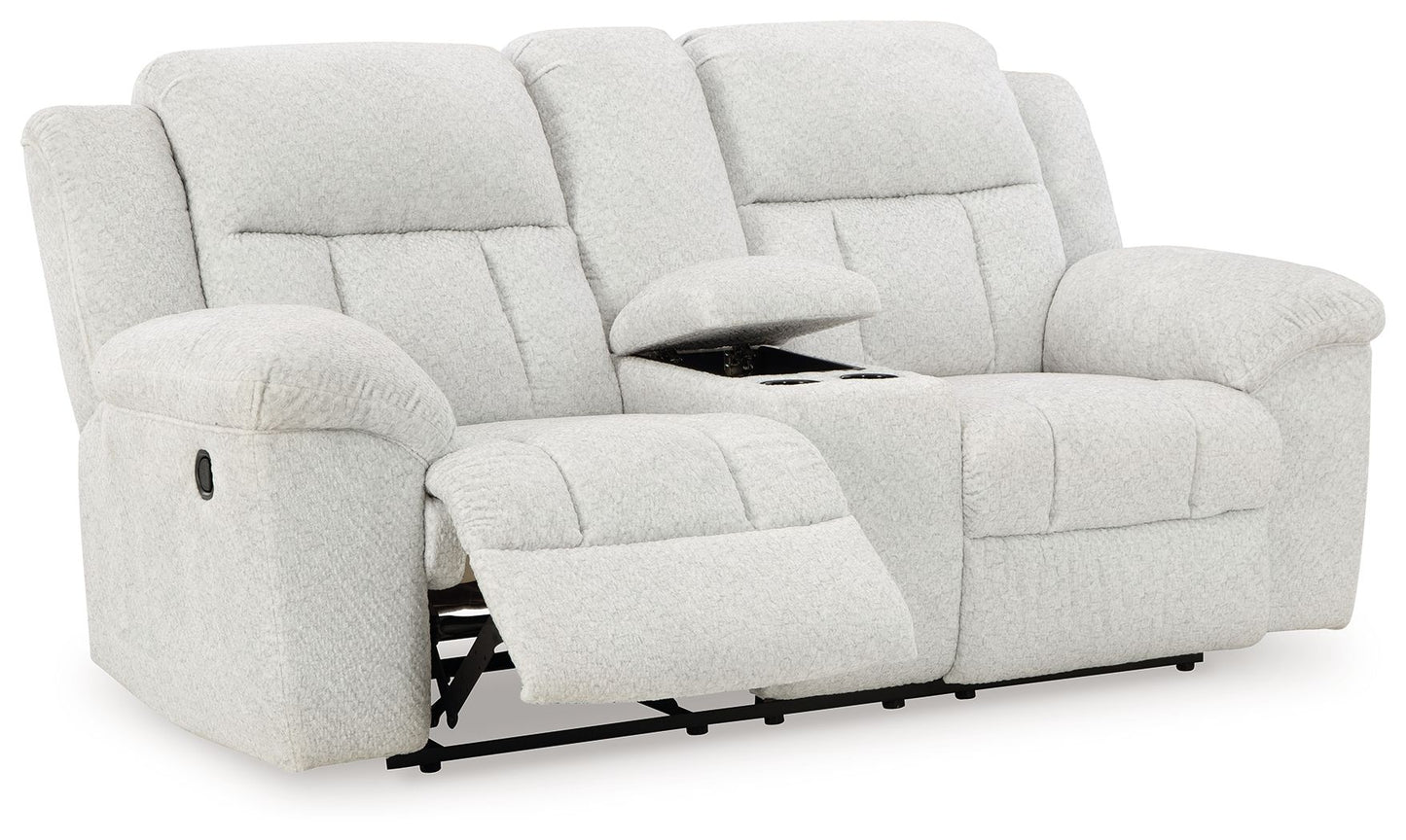 Frohn - Snow - Dbl Reclining Loveseat With Console - Fabric