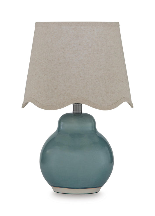 Byronburg - Ceramic Table Lamp - Blue / Beige