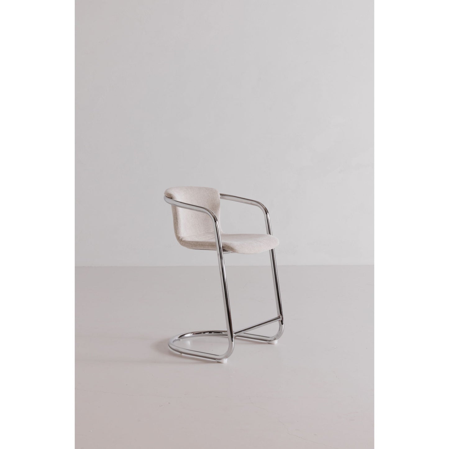 Freeman - Chrome Frame Counter Stool (Set of 2) - Blended Cream