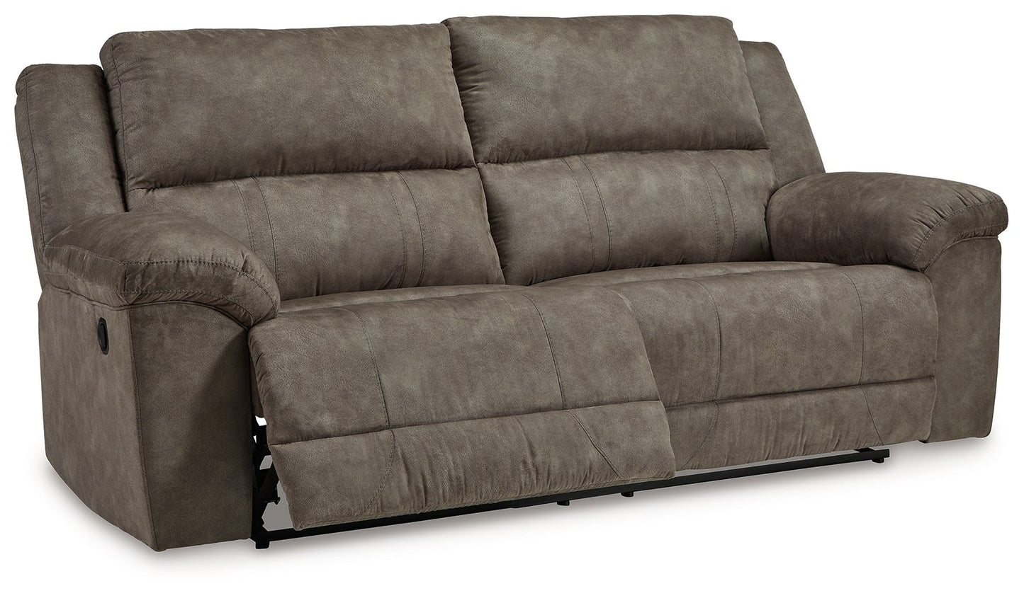 Laresview - Fossil - 2 Seat Reclining Sofa - Faux Leather