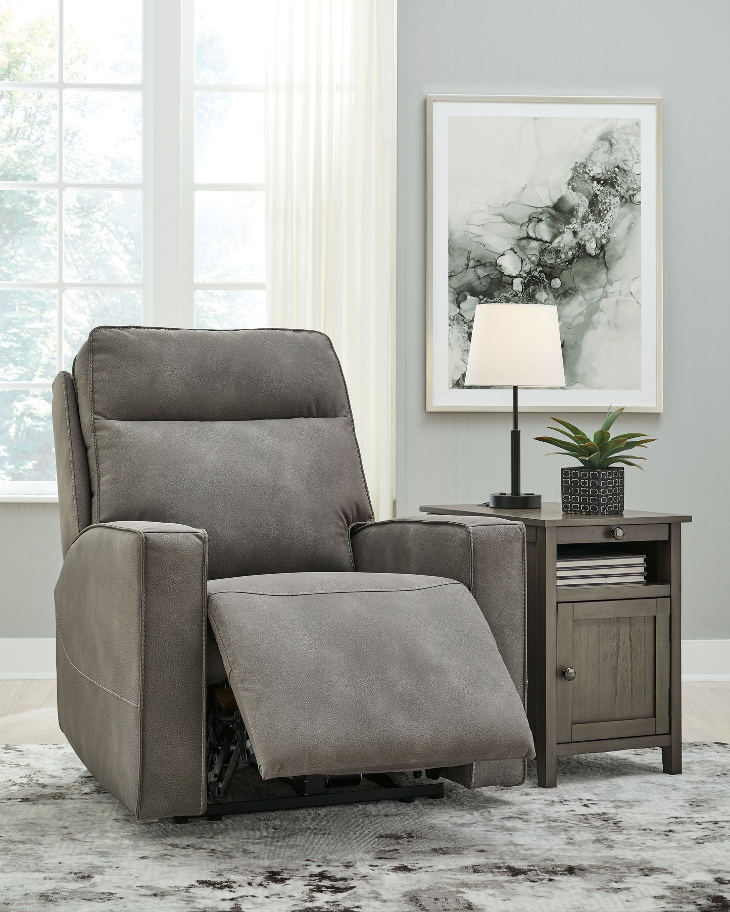 Next-gen Durapella - Slate - Power Recliner / Adj Headrest - Fabric