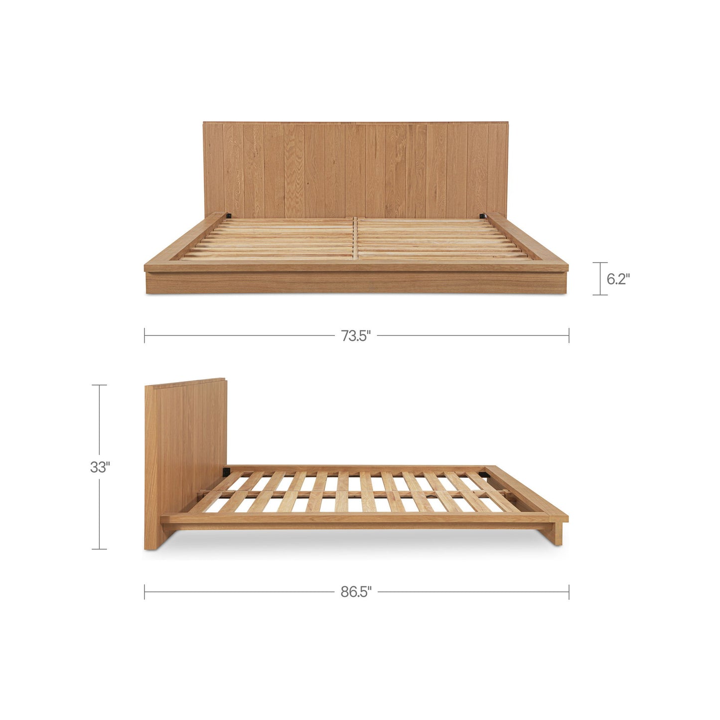 Plank - Queen Bed - Natural Oak