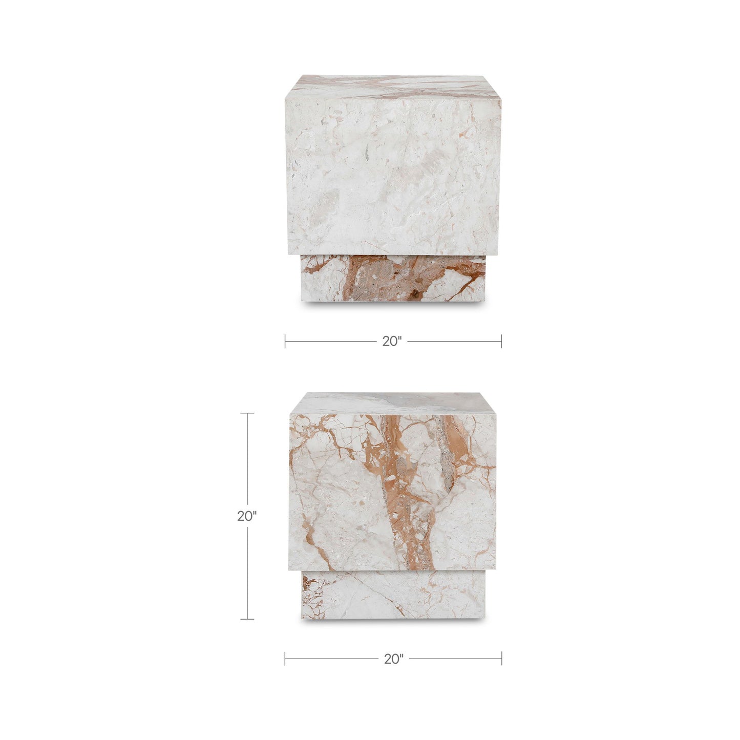 Layla - Side Table - Breccia Marble