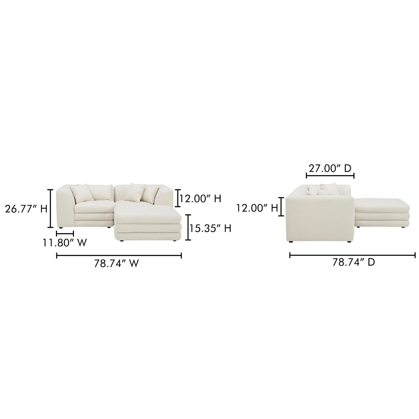 Lowtide - Nook Modular Sectional - Warm White