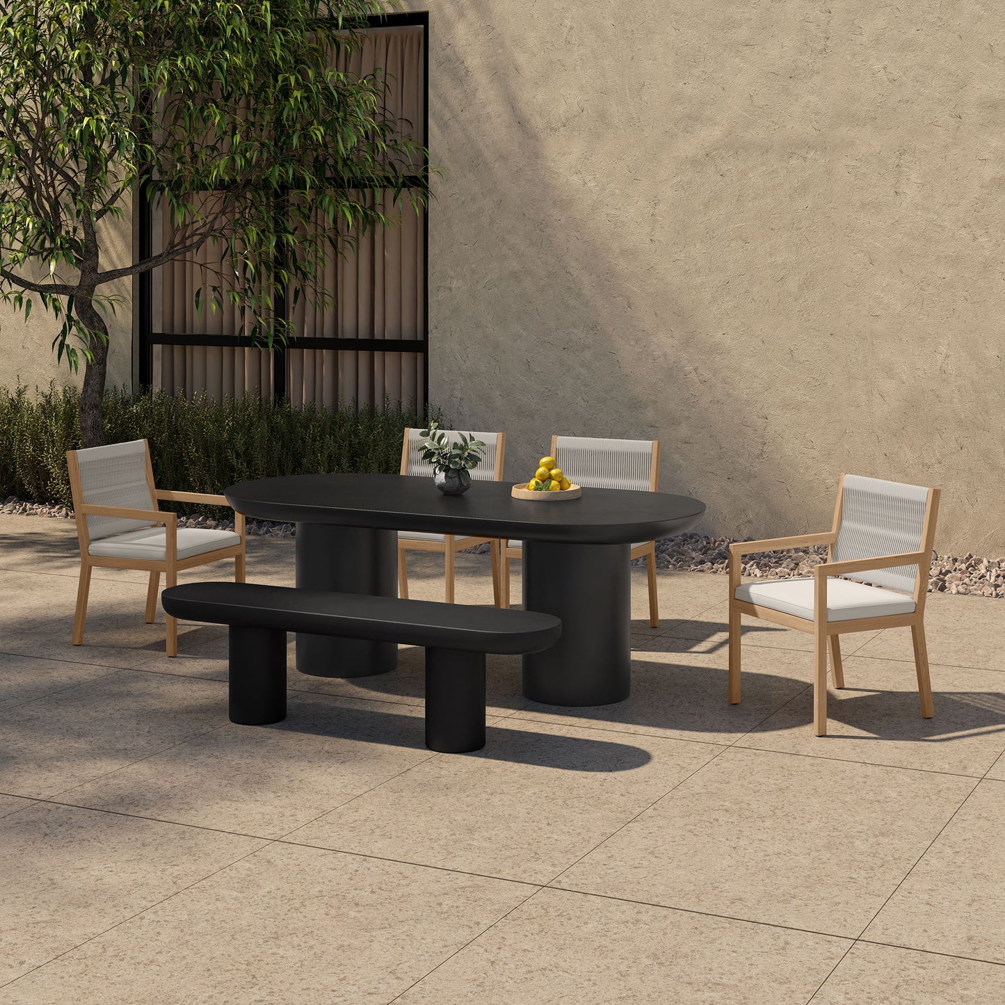 Rocca - Bench Concrete - Black
