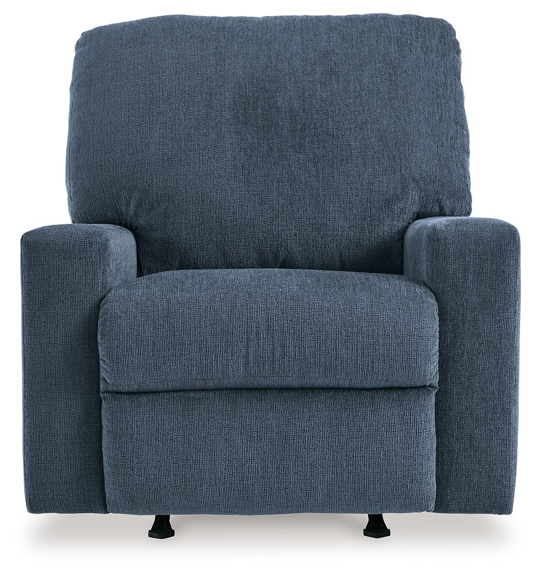 Rannis - Navy - Rocker Recliner - Fabric