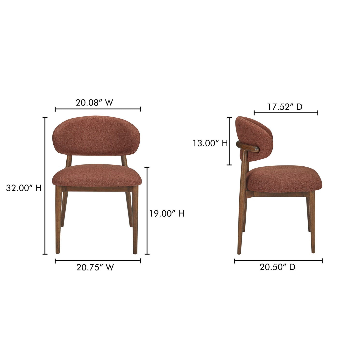 Ellie - Dining Chair - Rust