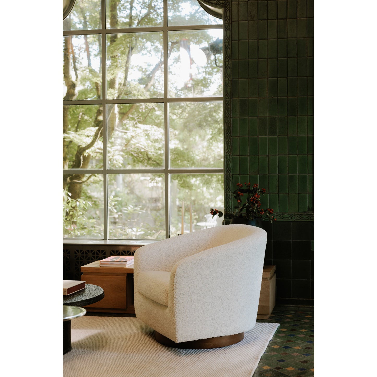 Oscy - Swivel Chair Vegan - Shearling White