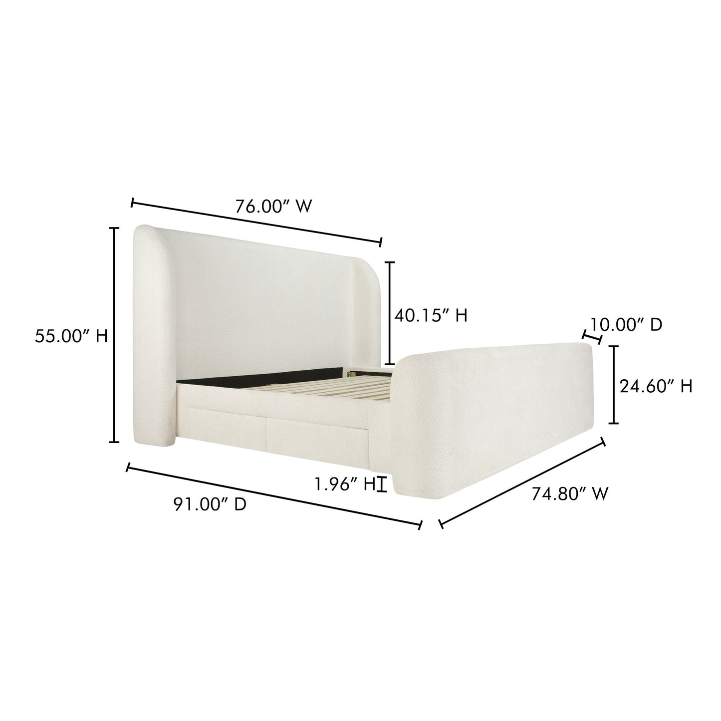 Sophia - Queen Bed - Cream