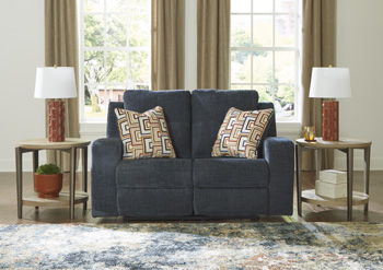 Danum - Ink - Reclining Loveseat - Fabric