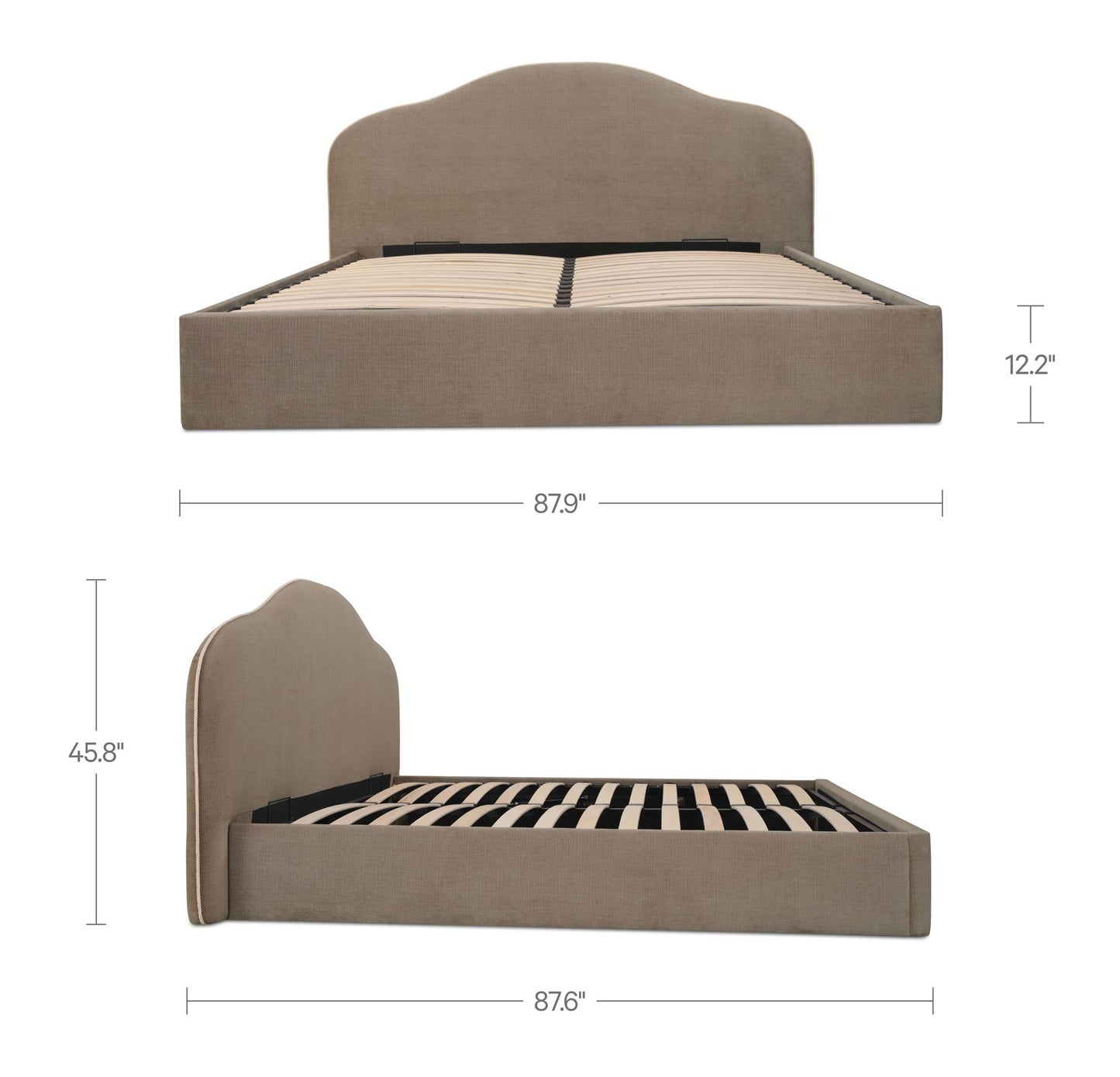 Maggie - King Storage Bed - Taupe