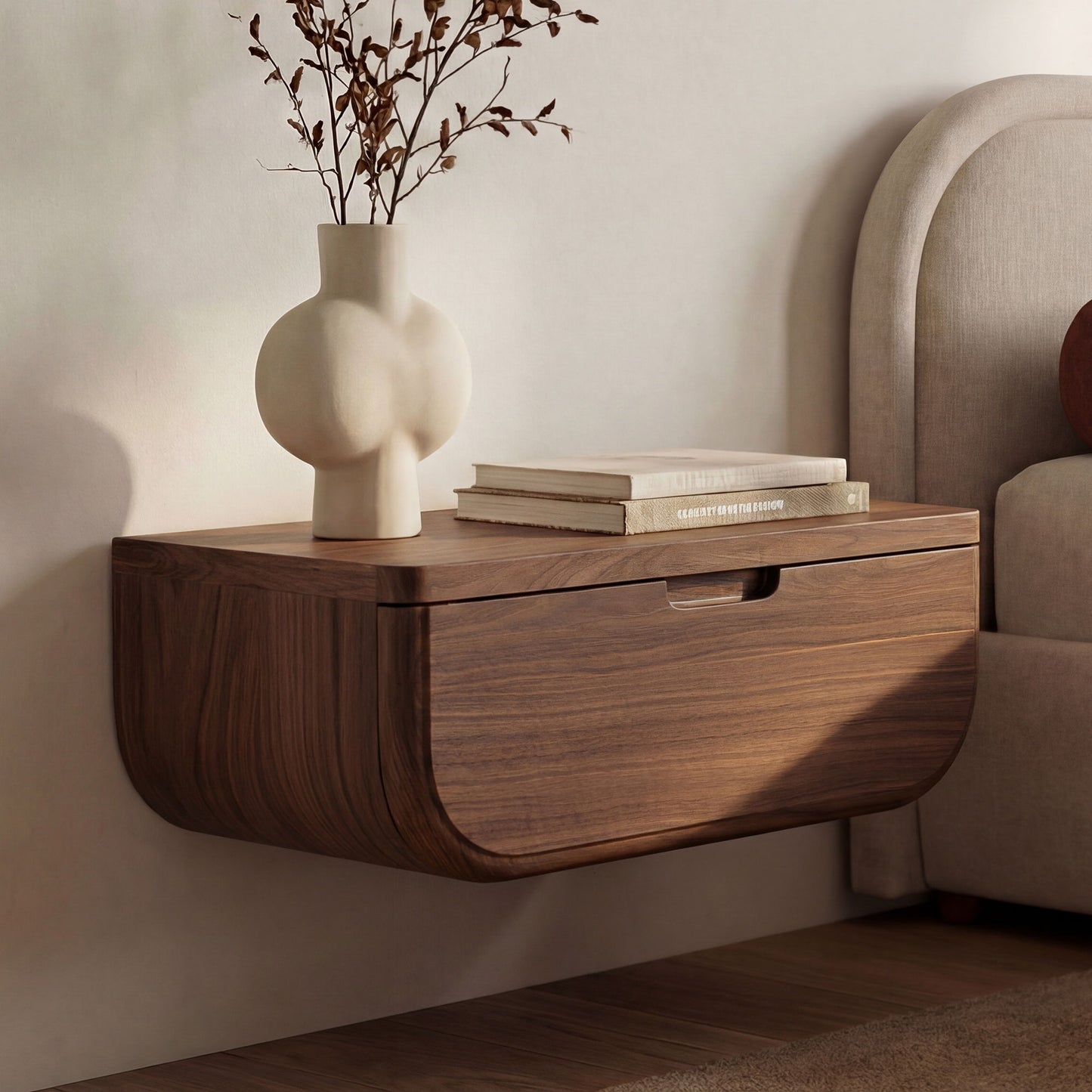 Hettie - Floating Nightstand - Dark Brown