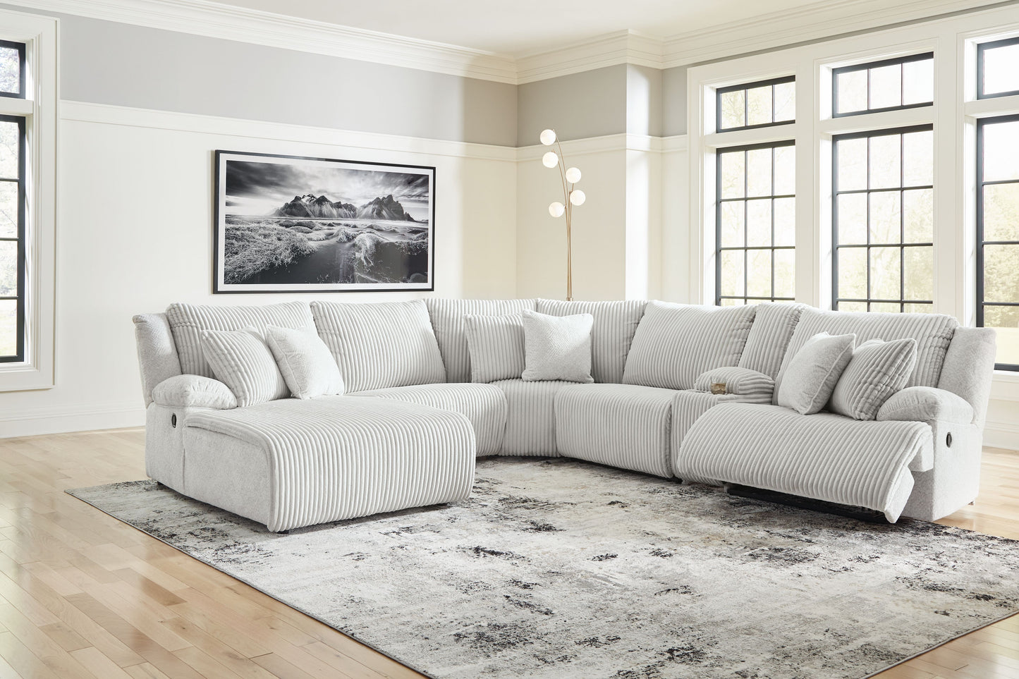 Top Tier - Alloy - 6-Piece Reclining Sectional With Laf Chaise - Fabric