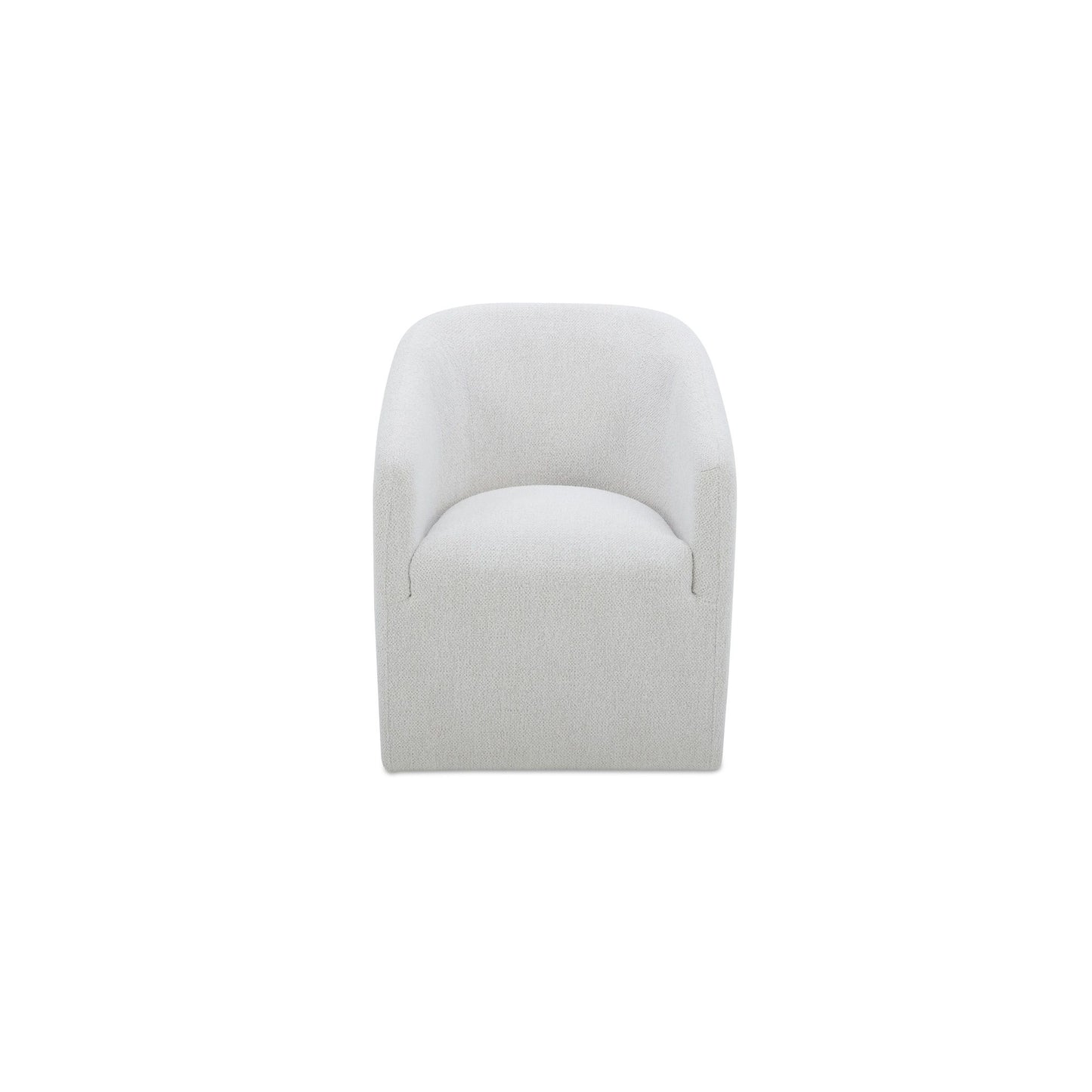Sandy - Fabric Rolling Dining Chair - Off White